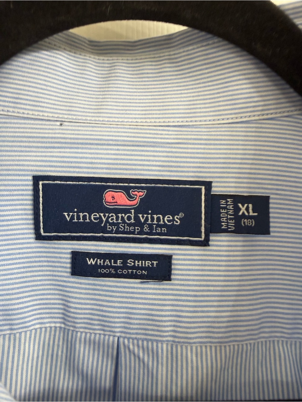 Vineyard Vines Classic Whale Shirt Light Blue Cotton Button-Down Shirt Size XL - Picture 3 of 5